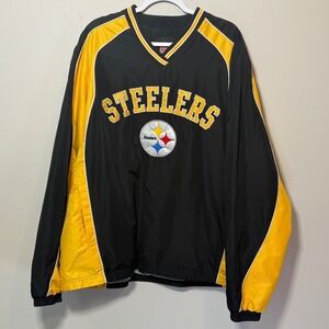 2 Pittsburgh Steelers PCS! Pullover Pockets Side Zip GIII XL Yellow Nike Polo LG